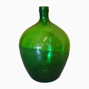 Petite Bouteille à Levure en Verre Vert, 1950s