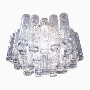 Lampada da incasso Lava in tubi di vetro di Murano e ottone di Doria Leuchten, Germania, 1960