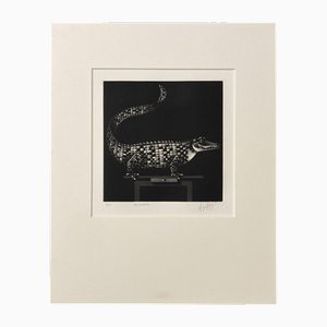 Mario Avati, Alligator, 1970, Mezzotinto Print