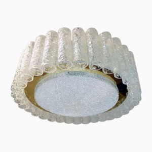 Vintage Murano Glass and Brass Flush Mount from Doria Leuchten, 1960s