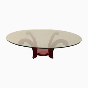 Circular Mahogany Coffee Table, 1970s