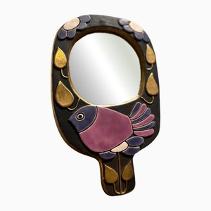Miroir Moineau en Céramique par Mithé Espelt, 1960s