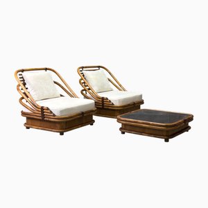 Fauteuils et Table Basse par Vivai Del Sud, 1970s, Set de 3