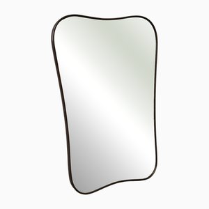 Vintage Wall Mirror with Brass Frame, 1950s