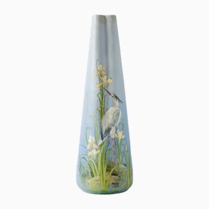French Vase in Light Blue Ceramic by Delphin Massier, 19th Century