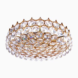 Lámpara de araña 27 de cristal Swarovski y latón de Palwa, años 60