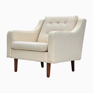 Vintage Danish Lounge Chair in Wool and Teak, 1970s