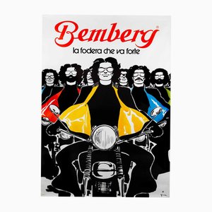 Original Vintage Bemberg: La Fodera Che Va Forte Poster by René Gruau, 1980s