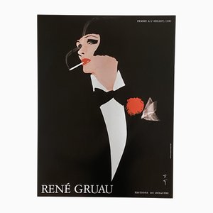 Affiche Femme à l'Ceillet par René Gruau, 1980s