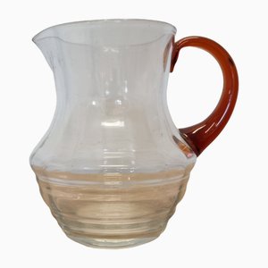 Vintage Amber Glass Water Carafe, 1930s-1950s