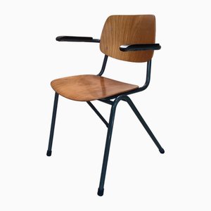 Chaise d'École en Contreplaqué avec Accoudoirs Bakelit, Dutch