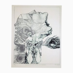 Reiner Schwarz, Under the Mask of the Venetian Girl, 1968, Litografia