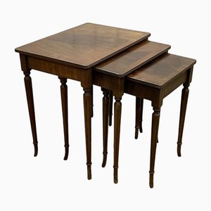 Tables Gigognes en Acajou, Angleterre, 1950s, Set de 3