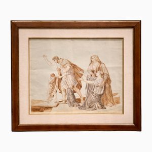 Follower of Jacques-Louis David, Neoclassical, Red Chalk, French Paper