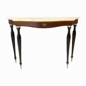 Console Canaletto en Noyer et en Hêtre avec Plateau en Marbre par Paolo Buffa, 1950s