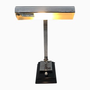 Deko Tischlampe aus Messing & Holz, 1920er