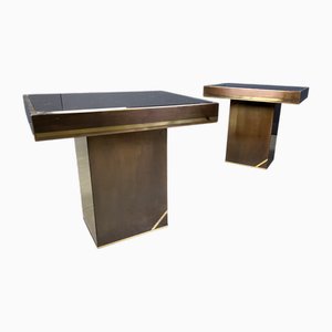 Brass Side Table from Belgo Chrom, 1970s, Set of 2