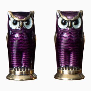 David-Andersen Silver and Enamel Salt Shakers, 1950s, Set of 2