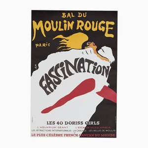 Original Vintage Bal du Moulin Rouge Fascination Offset Poster von René Gruau, 1980er