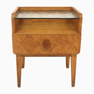 Swedish Modern Birch Bedside Table, 1940s