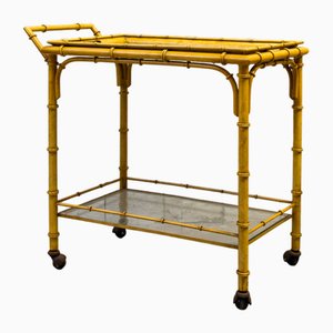 Lacquered Metal and Glass Trolley with Tray, 1950s