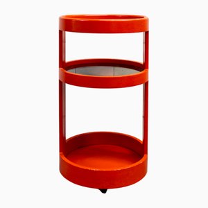 Carrello in legno laccato e vetro, Italia, anni '60