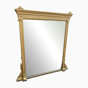 Large Antique English Overmantle Mirror