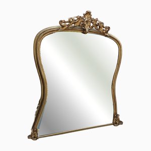 Large Antique English Gilt Overmantle Mirror