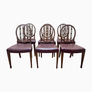 Louis XVI Style Bordeaux Chairs, Set of 6