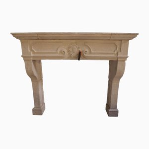 20th Century French Louis XIV Limestone Fireplace Mantel