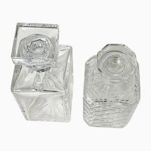 Crystal Cut Whiskey Decanters attributed to Atlantis, Set of 2
