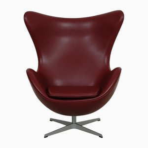 Silla Egg de cuero Oxblood Classic de Arne Jacobsen