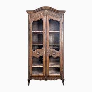 Vitrine Néo-Rustique Louis XV en Chêne
