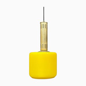 Lampe à Suspension Vetro en Verre Jaune de Stilnovo, 1950s
