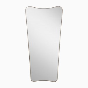 Mid-Century Mirror with Brass Frame