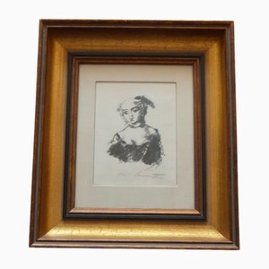 Lovis Corinth, Margravine of Bayreuth, 1922, Lithograph, Framed