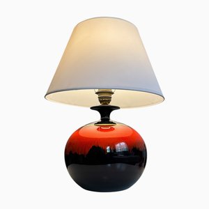 Lampada da tavolo in ceramica rossa e viola di Hutschenreuther, Germania, anni '70