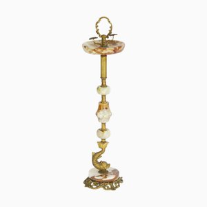 Cendrier Hollywood Regency en Onyx et Laiton