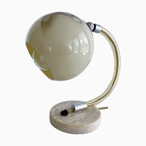 Vintage Art Deco Tischlampe aus Marmorglas