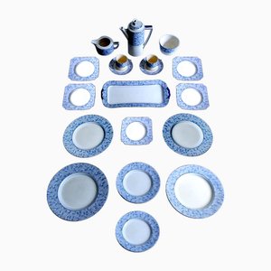 Art Deco Blue Service from Royal Doulton, 1930s, Set of 19