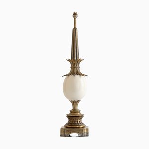 Table Lamp in Bronze and Porcelain in the style of Maison Baguès, 1950s