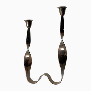 Modernist Silver-Plated Candelabra by Guido Niest, Italy, 1990s