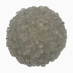 Murano Glas Blumen Deckenlampe Seguso zugeschrieben, Italien, 1960er