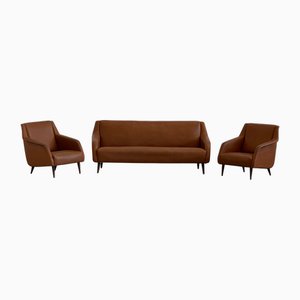 Model 802 Sofa and Armchairs by Carlo de Carli for Cassina, 1950s, Set of 3