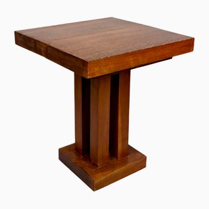 Art Deco Modernist Oak Pedestal Table, France, 1930s