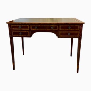 Antique Edwardian Free Standing Mahogany Four Drawer Inlaid Writing Desk, 1910