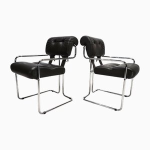 Leather Dining Chairs by Guido Faleschini for Mariani Tucroma, 1970s, Set of 2