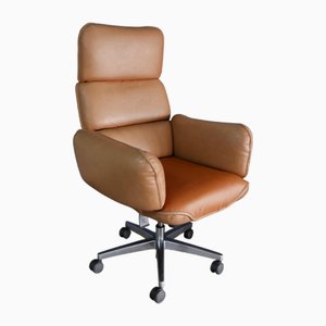 Silla ejecutiva de cuero de Otto Zapf para Topstar, Alemania, años 80