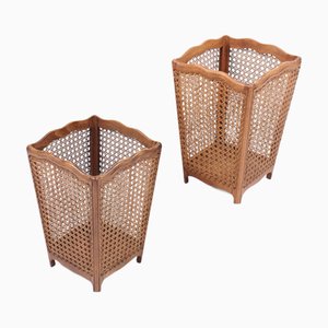Wastebaskets with French Cane by attributed to Frits Henningsen, 1950s, Set of 2