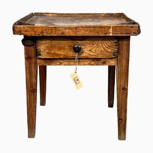 Rustic Cobbler's Table with Drawer